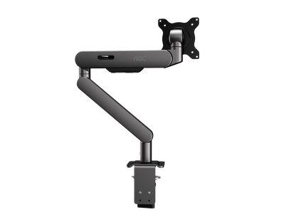 AOC AM406G (Grey) C-Clamp and Grommet Desk-Mount Single Monitor Arm - for monitors 17"-40" and weight 4 to 12kg with 1.5cm to 8cm desk surface thickness