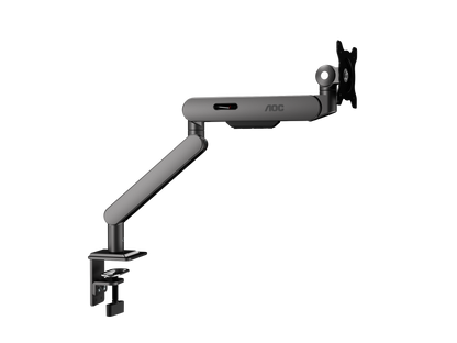 AOC AM406G (Grey) C-Clamp and Grommet Desk-Mount Single Monitor Arm - for monitors 17"-40" and weight 4 to 12kg with 1.5cm to 8cm desk surface thickness