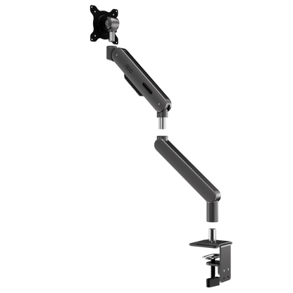 AOC AM406G (Grey) C-Clamp and Grommet Desk-Mount Single Monitor Arm - for monitors 17"-40" and weight 4 to 12kg with 1.5cm to 8cm desk surface thickness