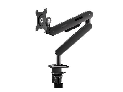 AOC AM406G (Grey) C-Clamp and Grommet Desk-Mount Single Monitor Arm - for monitors 17"-40" and weight 4 to 12kg with 1.5cm to 8cm desk surface thickness