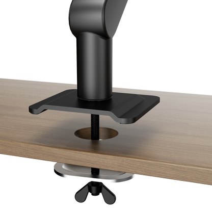AOC AM406G (Grey) C-Clamp and Grommet Desk-Mount Single Monitor Arm - for monitors 17"-40" and weight 4 to 12kg with 1.5cm to 8cm desk surface thickness