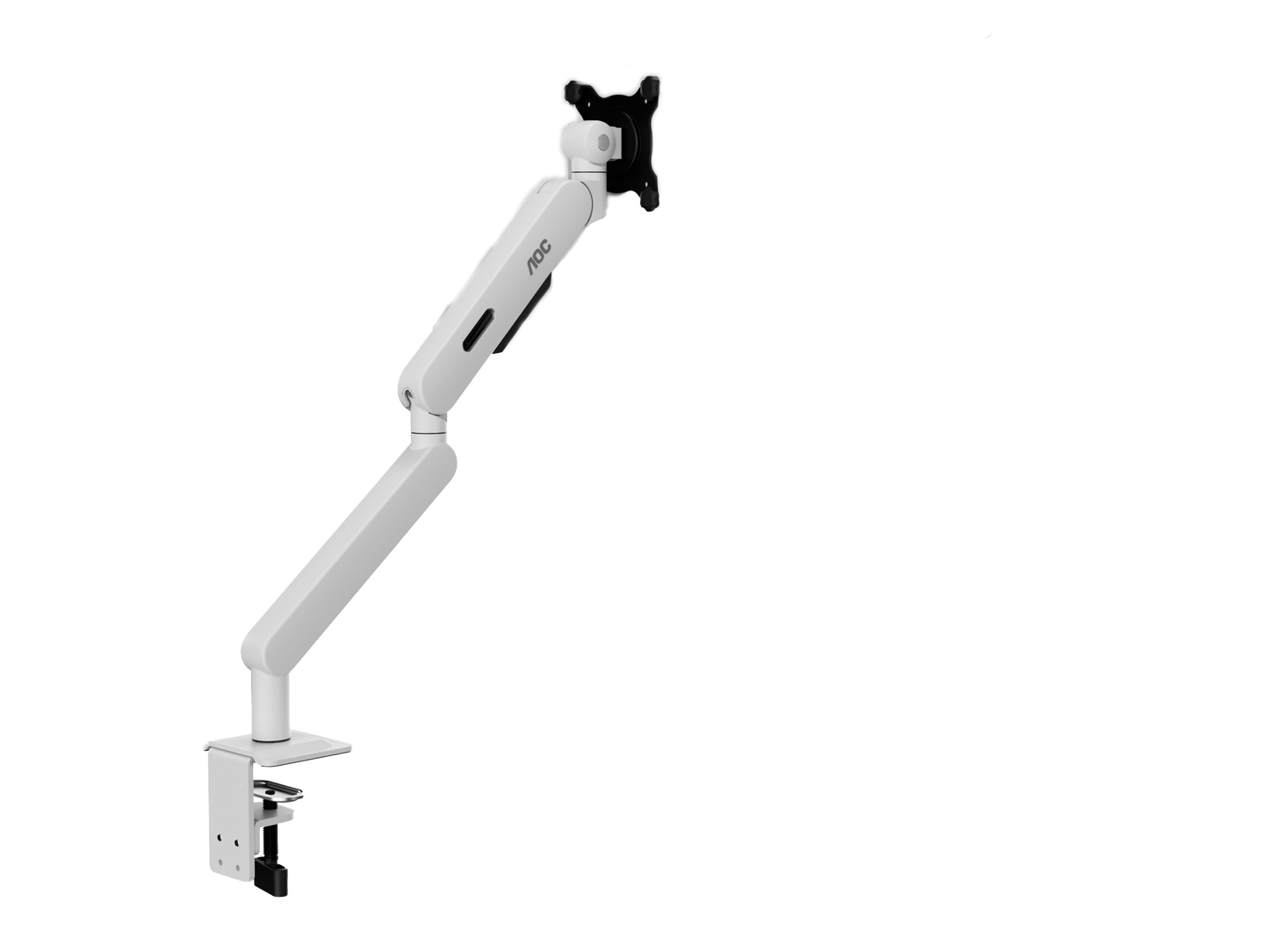 AOC AM406W (White) C-Clamp and Grommet Desk-Mount Single Monitor Arm - for monitors 17"-40" and weight 4 to 12kg with 1.5cm to 8cm desk surface thickness