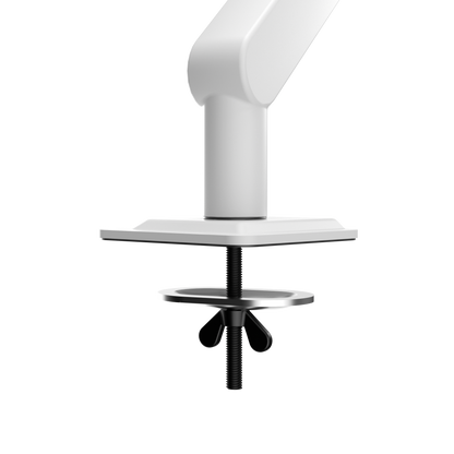 AOC AM406W (White) C-Clamp and Grommet Desk-Mount Single Monitor Arm - for monitors 17"-40" and weight 4 to 12kg with 1.5cm to 8cm desk surface thickness