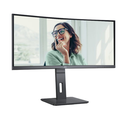 AOC CU34P3CV 34" WQHD IPS USB-C PD65W Docking Monitor with Built-in KVM